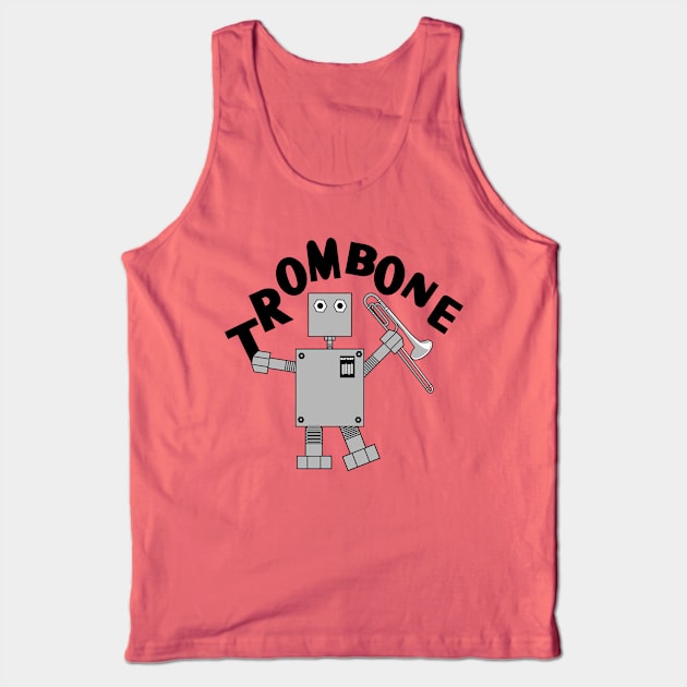 Trombone Robot Text Tank Top by Barthol Graphics